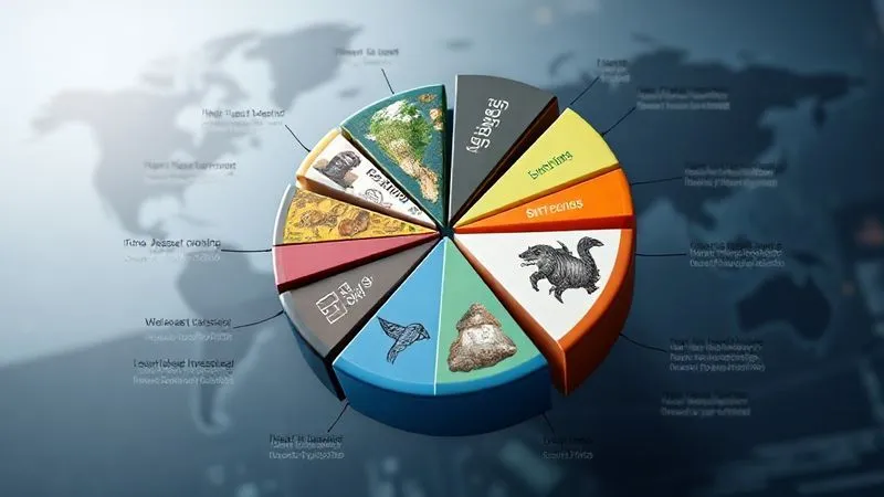 A photorealistic 3D infographic showing a pie chart of a globally diversified investment portfolio, with different slices representing various asset classes, geographies, and alternative investments. The chart is dynamic, with some slices subtly expanding while others contract, symbolizing resilience during market fluctuations. Professional photography, 8K, cinematic lighting, sharp focus, depth of field. A photorealistic 3D infographic showing a pie chart of a globally diversified investment portfolio, with different slices representing various asset classes, geographies, and alternative investments. The chart is dynamic, with some slices subtly expanding while others contract, symbolizing resilience during market fluctuations. Professional photography, 8K, cinematic lighting, sharp focus, depth of field.