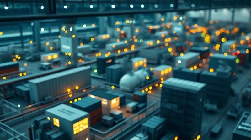 A photorealistic detailed infographic showing a supply chain with highlighted 'hotspots' for environmental impact, with data overlays for energy use and waste generation, 8K, cinematic lighting, sharp focus, depth of field.