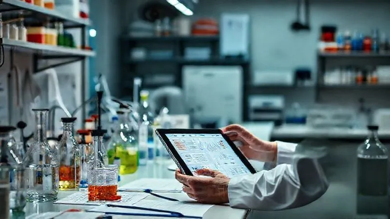 Photorealistic, professional photography, 8K, cinematic lighting, sharp focus, depth of field, shot on a high-end DSLR. A meticulously organized workbench with various scientific instruments, beakers, and data sheets, a person in a lab coat carefully examining a digital experiment interface on a tablet, symbolizing a structured, hypothesis-driven testing environment. Photorealistic, professional photography, 8K, cinematic lighting, sharp focus, depth of field, shot on a high-end DSLR. A meticulously organized workbench with various scientific instruments, beakers, and data sheets, a person in a lab coat carefully examining a digital experiment interface on a tablet, symbolizing a structured, hypothesis-driven testing environment.