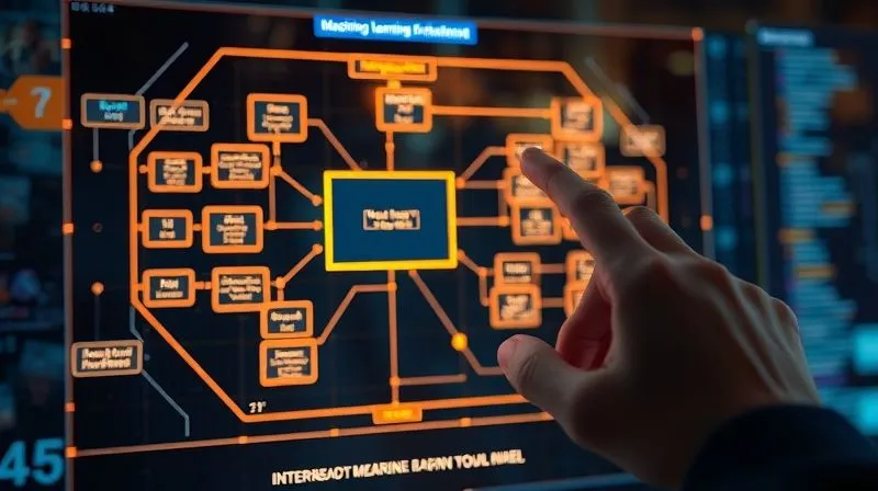 A photorealistic image of a complex machine learning model architecture diagram on a glowing holographic interface, with a data scientist's hand pointing to a specific node, suggesting a strategic adjustment. Professional photography, 8K, cinematic lighting, sharp focus on the interface, depth of field blurring the background, shot on a high-end DSLR. A photorealistic image of a complex machine learning model architecture diagram on a glowing holographic interface, with a data scientist's hand pointing to a specific node, suggesting a strategic adjustment. Professional photography, 8K, cinematic lighting, sharp focus on the interface, depth of field blurring the background, shot on a high-end DSLR.