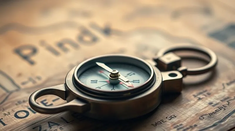 A photorealistic image of a compass on an old wooden desk, with its needle sharply pointing in a new, distinct direction. The background is slightly blurred, suggesting a journey or map. Professional photography, 8K, cinematic lighting, sharp focus on the compass needle, depth of field, shot on a high-end DSLR.