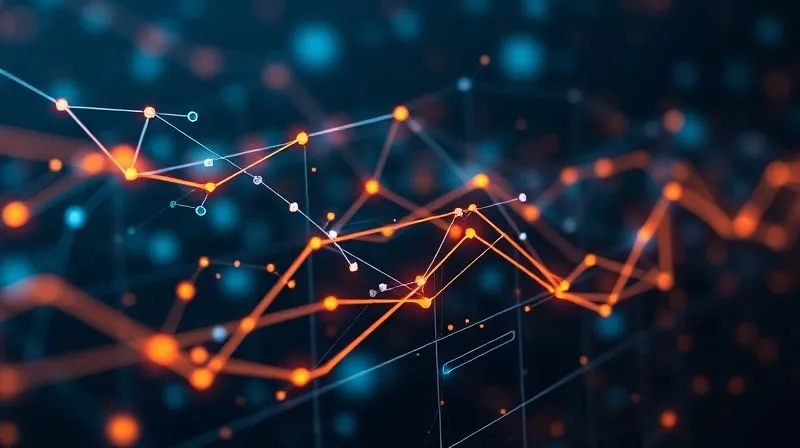 Photorealistic, professional photography, 8K, cinematic lighting, sharp focus, depth of field, shot on a high-end DSLR. A dynamic, abstract visualization of interconnected data points and trend lines, symbolizing complex demand forecasting. The lines are fluctuating, some diverging dramatically, representing uncertainty and different scenarios. The image has a futuristic, analytical feel, with subtle glowing elements highlighting critical data flows. Photorealistic, professional photography, 8K, cinematic lighting, sharp focus, depth of field, shot on a high-end DSLR. A dynamic, abstract visualization of interconnected data points and trend lines, symbolizing complex demand forecasting. The lines are fluctuating, some diverging dramatically, representing uncertainty and different scenarios. The image has a futuristic, analytical feel, with subtle glowing elements highlighting critical data flows.