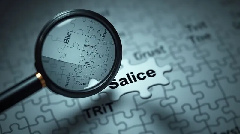 A photorealistic image of a detective magnifying glass hovering over a complex puzzle of sales objections, with 'Price' as one piece but other pieces like 'Fit', 'Trust', 'Urgency' visible, cinematic lighting, sharp focus, depth of field, 8K hyper-detailed.