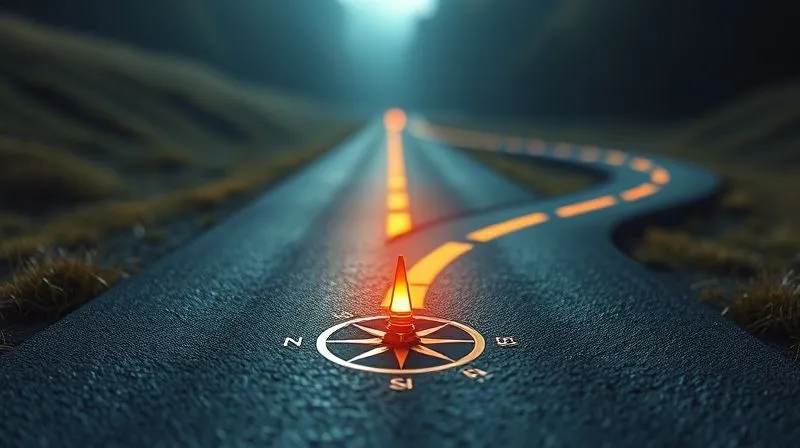 photorealistic, professional photography, 8K, cinematic lighting, sharp focus, depth of field, shot on a high-end DSLR, a split image showing two distinct pathways. One path is clearly defined with bright, focused lights leading to a target. The other path is blurry, winding, and dimly lit, representing misalignment. A small, glowing compass at the intersection points towards the clear path, emphasizing goal alignment. photorealistic, professional photography, 8K, cinematic lighting, sharp focus, depth of field, shot on a high-end DSLR, a split image showing two distinct pathways. One path is clearly defined with bright, focused lights leading to a target. The other path is blurry, winding, and dimly lit, representing misalignment. A small, glowing compass at the intersection points towards the clear path, emphasizing goal alignment.