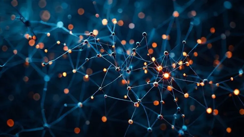 A photorealistic abstract representation of a neural network with interconnected nodes and glowing pathways, symbolizing complex data processing and pattern recognition in finance. Professional photography, 8K, cinematic lighting, sharp focus, depth of field. A photorealistic abstract representation of a neural network with interconnected nodes and glowing pathways, symbolizing complex data processing and pattern recognition in finance. Professional photography, 8K, cinematic lighting, sharp focus, depth of field.