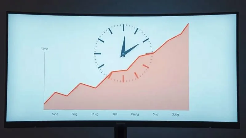 A photorealistic image of a digital graph showing a clear upward trend in forecast accuracy, suddenly veering off course and declining sharply, with a subtle clock in the background indicating the passage of time. The graph is displayed on a sleek, futuristic monitor. Professional photography, 8K, cinematic lighting, sharp focus, depth of field, shot on a high-end DSLR.