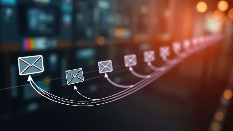 A photorealistic visual representation of a seamless, flowing customer journey funnel, depicted as a series of interconnected digital pathways. Emails with tailored content icons are shown smoothly moving through each stage (awareness, consideration, decision, retention), with a clear, positive conversion outcome at the end. Cinematic lighting, sharp focus on the smooth flow, depth of field blurring the background, 8K hyper-detailed, shot on a high-end DSLR. A photorealistic visual representation of a seamless, flowing customer journey funnel, depicted as a series of interconnected digital pathways. Emails with tailored content icons are shown smoothly moving through each stage (awareness, consideration, decision, retention), with a clear, positive conversion outcome at the end. Cinematic lighting, sharp focus on the smooth flow, depth of field blurring the background, 8K hyper-detailed, shot on a high-end DSLR.