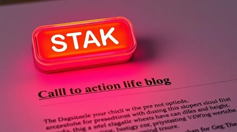 A photorealistic image of a powerful, glowing Call-to-Action button floating above a detailed, engaging blog post. The button is vibrant and clear, contrasting with the rich, informative text below. Professional photography, 8K, cinematic lighting, sharp focus on the CTA, depth of field, shot on a high-end DSLR.