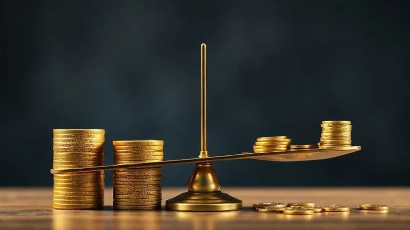 Photorealistic, professional photography, 8K, cinematic lighting, sharp focus, depth of field, shot on a high-end DSLR. Two contrasting scales. On one side, a large, heavy stack of golden coins labeled 'Customer Acquisition Cost (CAC)'. On the other, a small, barely visible pile of coins labeled 'Lifetime Value (LTV)', with the scale heavily tilted towards CAC, signifying an imbalance and loss.