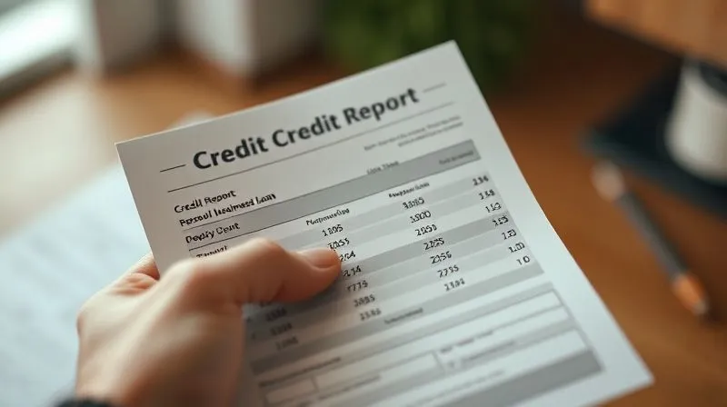 A photorealistic, professional photography, 8K, cinematic lighting, sharp focus, depth of field, shot on a high-end DSLR. A close-up of a hand holding a credit report, with numerical scores clearly visible, overlaid with a subtle blurred image of a small business loan application form, conveying the critical link between personal credit and business funding.