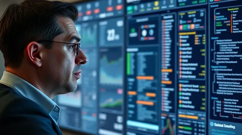 A photorealistic image of a sales professional overwhelmed by a screen filled with complex, tiny buttons and confusing menus on a CRM interface. The lighting is harsh, emphasizing the difficulty. Professional photography, 8K, cinematic lighting, sharp focus on the user's frustrated expression, depth of field.