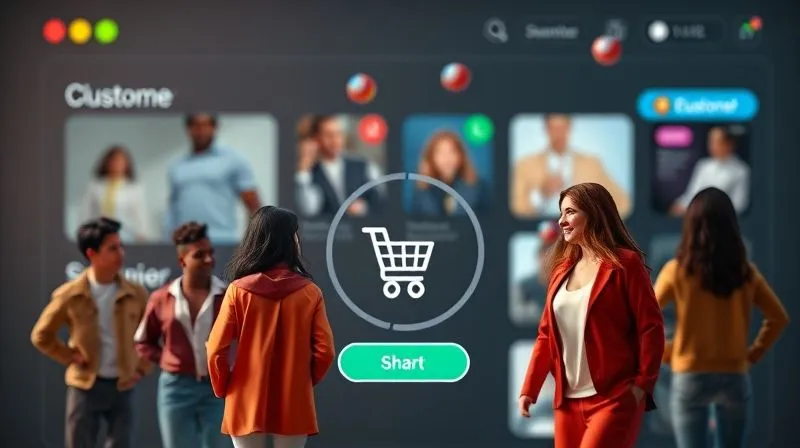 A photorealistic image of diverse customer avatars or personas floating around a website interface, symbolizing targeted audience segments, with a clear path leading to a checkout icon. Professional photography, 8K, cinematic lighting, sharp focus, depth of field.